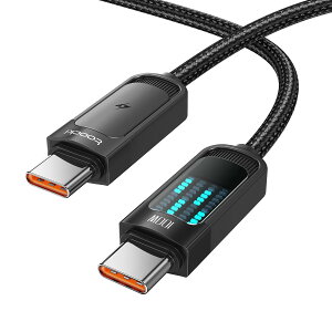 【送料無料】toocki usb c ケーブル 2M 100W ブラック PD/QC対応 タイプcケーブル 急速充電 LEDディスプレイ搭載 type-c ケーブル ナイロン編み データ転送 Phone 16/Phone 15/Phone Plus、MacBook Air/Pro、Galaxy、Sw