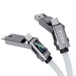 yzPZOZ [dP[u 4in1 LEDfBXvC őΉ140W P[u USB C to USB C/^Cvc to CgjO/USB A to USB C/USB A to Lightning 5A }[d PD Macbook/iPhone/iPad/Samsung Galaxy/Google Pixel/Switch 