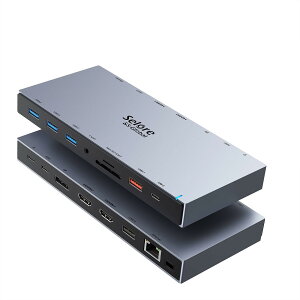 Selore USB C ドッキングステーション type c HDMI 2つ Dock【15 in 1】 DP DP1.4 4K 2画面 3画面モード デュアル トリプルディスプレイ 100W 急速充電 有線LAN RJ45/3.5mm オーディオジャック/USB-A 3.1/3.0/2.0/USB-C/PD