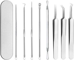 【送料無料】JUTOSU 角栓ピンセット 精密ピンセット 極細ピンセット 汎用型ピンセット ピンセット 角栓取り ニキビ取り 毛抜き いちご鼻 黒ずみ 毛穴ケア 毛穴角栓 粉瘤 鼻ケア 先端0.01mm ステ