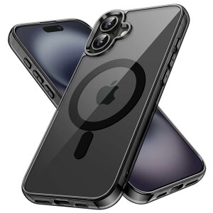 yzJETech iPhone 16 6.1C`p }Olbg P[X MagSafeΉ Ռz op[Jo[ h~ NAobN (ubN)
