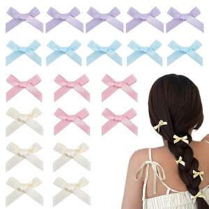 【送料無料】ESJNNK リボン ヘアクリップ 20個セット 4色入 蝶結び ヘアピン ミニ 髪留め 髪飾り ヘアアクセサリー かわいい おしゃれ レディース 子供 パーティー/イベント/発表会/卒業式/誕生