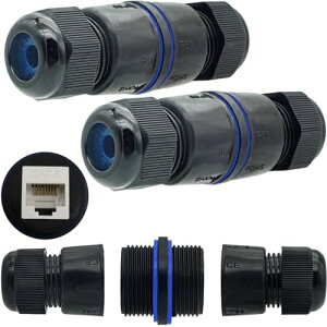 【送料無料】防水LANコネクタ2 個、CTRICALVER 防水RJ45カプラー CAT.6E/CAT.6/CAT.5E/CAT.5 用、屋外LANケーブルコネクタ 、防水イーサネットカプラー 、lanケーブル 延長コネクタ