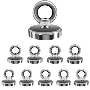 【送料無料】超強力 マグネットフック Kspowwin 耐荷重25kg 直径2.5cm 強力 磁石 オフィス/業務/浴室/室外/壁掛け用 (10個入)