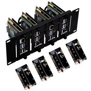 yzGeeekPi 10C` 2U bN}Eg Raspberry Pi 5/4Bp PCIe to M.2 NVMe SSDA_v^[4t DeskPi RackMate T1/T0/T2/10C`T[o[bNɑΉ