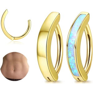 【送料無料】ジェイスタイル【2点セット】 ヘソ ピアス レディース ボディピアス 2個 14g クリッカー へそリング 女性 サージカルスチール CZ オパール ベリーリング シンプル へそリング ボ