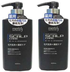 【送料無料】スカルプケア薬用リンスインシャンプー 400ml【2本セット】★毛穴洗浄×頭皮ケア サイズ:400ミリリットル (x 2)