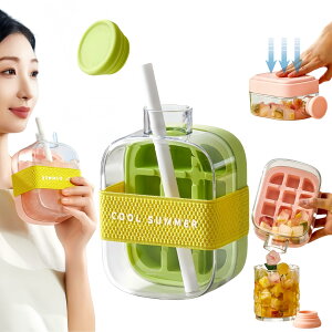 【送料無料】Korekaou【2025最新】氷 水筒 製氷ボトル 製氷機 氷作る容器 氷の作りも取り出しも簡単 持ち運びが簡単 ウィスキー カクテル ジュース ハイボール(緑, 500ml)