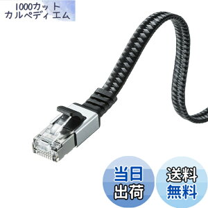 �y���������z�T�����T�v���C LAN�P�[�u�� CAT6A ���b�V���t���b�g ���^���R�l�N�^ 10Gbps/500MHz �M�K�r�b�g �C�[�T�l�b�g�P�[�u�� �c���܂�h�~ RJ45�R�l�N�^ (15m) �u���b�N&�O���[ KB-FL6AME-15BK