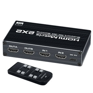 �y���������zELEVIEW HDMI �ؑ֊� HDMI ���z�� 2����2�o�� �}�g���b�N�X�؂�ւ� 4K HDCP1.4�Ή� �Z���N�^�[ �X�v���b�^�[ PS3 /PS4 /Nintendo Switch/�u���[���C�v���[���[���ɓK�p �蓮�؂�ւ� �����R��