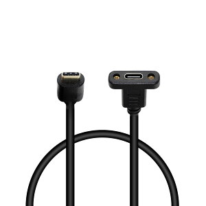 【送料無料】SinLoon USB 3.1 タイプC TYPE Cオス - メス延長データケーブル パネルマウントケーブル付けネジ穴付き 30cm