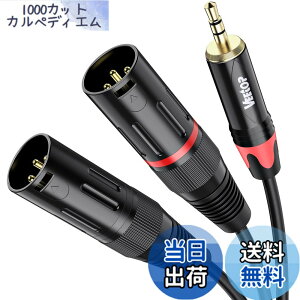 �y���������z3.5mm to xlrx2�CVeetop 2xlr 3.5mm �ϊ��C3.5mm to 2XLR (�I�X) �}�C�N�P�[�u�� 3.5mm trs to xlr�I�X�ϊ��P�[�u�� 3.5mm (1/8 Inch) �X�e���I(�I�X) to XLR (�I�X)�ϊ��P�[�u�� 2m
