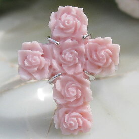 Raffaele Pernice作 コンクシェル カメオ SILVER リング【ROSE CROSS 薔薇の十字架】