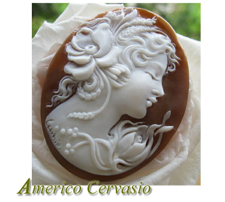 楽天市場】Americo Cervasio作シェルカメオルース【可憐な少女 