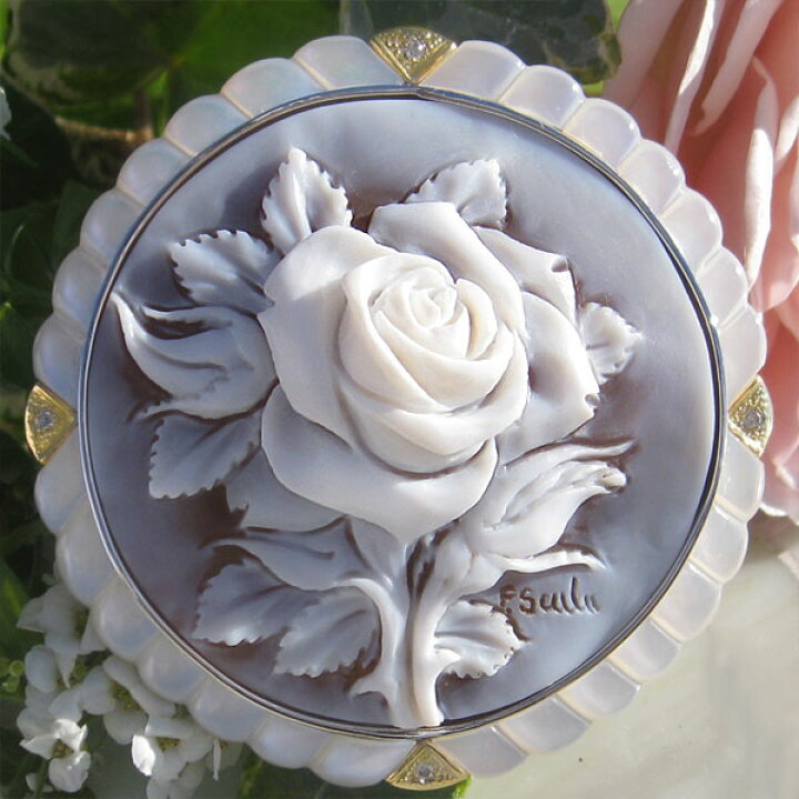 CAMEO（カメオ） Raffaele Madonna作 シェル 天然ダイヤモンド0.08ct 