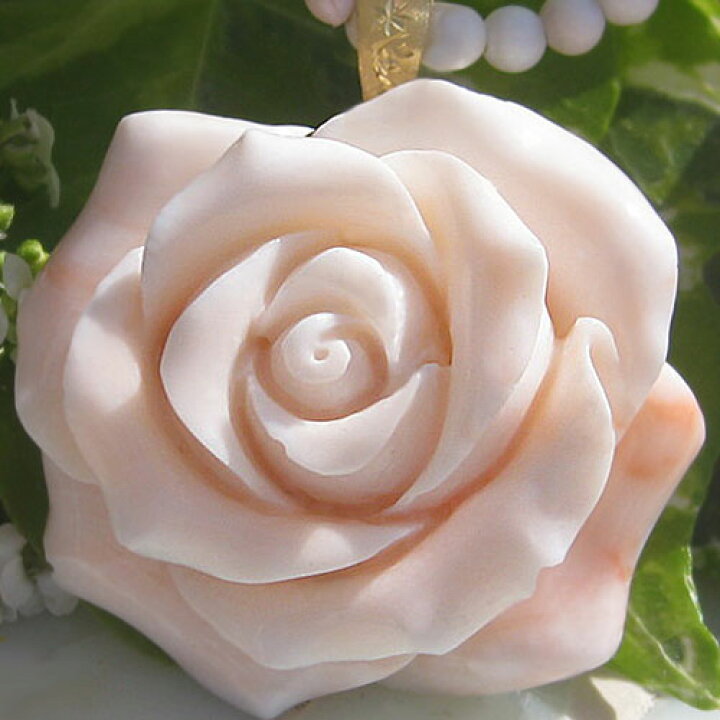 楽天市場】天然桃 珊瑚 (ピンク・サンゴ) 薔薇 カメオ K18 SILVER 
