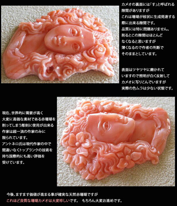 楽天市場】Antonello Accanito作天然上質赤珊瑚ルース【花の女神 