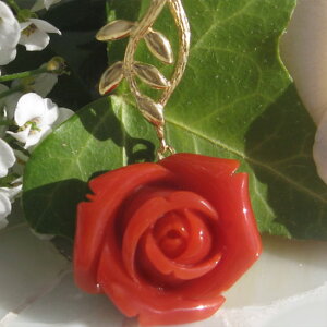 �㎿�V�R �ԎX�� �J���I K18 �y���_���g�g�b�v�y���ɍ炭�������Ԃ��K�N�zRed Coral Rose Cameo