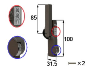 ダイヤル錠 クレセント トステム G-01013/01023/01033/01043/01053/01063/L-BZLX オータムブラウン 左勝手用【メーカー取り寄せ品】