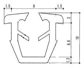 【グレチャン9ミリ開口用3～4mmガラス用 グレー色 防カビ材入り】【20m巻】不二サッシ、トステム、新日軽サッシ対応品 サッシ窓ガラス グレチャン（パッキン）交換用