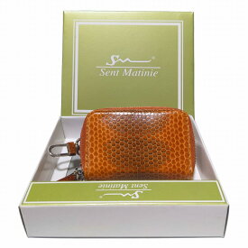 キーケース メンズ レディース 兼用 車 スマートキー 対応 革 本革 ヘビ革 レザー 海蛇革 ウミヘビ ブラウン 化粧箱入