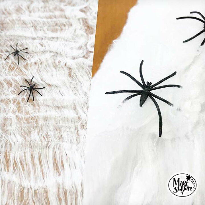 楽天市場 ハロウィン 飾り スパイダーウェブ クモ くも 蜘蛛 クモの巣 くもの巣 綿 パーティー 飾り付け 装飾 店内装飾 キッズ 子ども 部屋 ホラー 怖い 飾りつけ ウォールステッカーのスクウェア