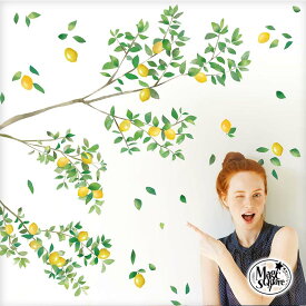 ウォールステッカー 飾り レモン 【レモンの木】 はがせる 壁 シール ステッカー 大きい 壁紙 飾りつけ 飾り おしゃれ 北欧 植物 木 葉 草 花 観葉植物 フルーツ 果物 檸檬 爽やか エレガント 大人っぽい おしゃれ グリーン