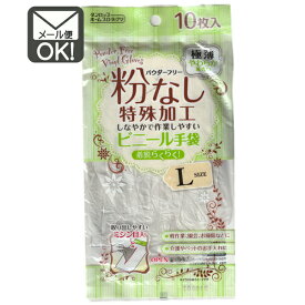 ダンロップ粉なし極薄ビニール手袋　L　10枚入　【メール便対応】（1通4個までOK！）