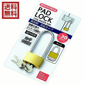 南京錠　吊長タイプ　約30mm　鍵　送料無料