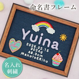 命名書 刺繍 オーダー おしゃれ かわいい 命名札 ポップ 女の子 送料無料 名前旗 名前札 命名 初節句 七五三 お食い初め お宮参り お七夜 ひな祭り 出産祝い 百日祝い 初誕生 赤ちゃん お祝い 誕生日 デニム スイーツ 虹 オーダー バースボード 名入れ 女の子 おなまえ