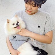 ドッグシルエットペアTシャツ XXL-3XLサイズ 犬 飼い主 ペアルック 送料無料 お揃い Tシャツ 名入れ 名前…