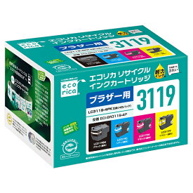 【エコリカ】【4色セット】LC3119-4PK 互換リサイクルインクカートリッジECI-BR3119-4P ブラック・シアン・マゼンタ・イエロー/各1本【沖縄県・離島：配送不可】【購入履歴の 配送状況確認システム：未対応】