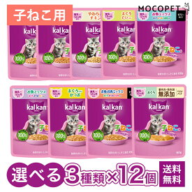 【LINE追加で500円OFF|お買い物が保護犬猫支援】[選べる3種類×12個セット] [カルカン]kalkan パウチ 子猫シリーズ 60g 12袋 3種類 / 子ねこ用 ウェットフード まぐろ かつお ささみ フレーク 福袋 パテ[NxESTOP]