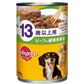 【6/5は当選率1/2！最大100%P還元+最大400円クーポン有】[ペディグリー]Pedigreeチャム 13歳以上用 ビーフ＆緑黄色野菜 400g / 犬用 4902397822837 ウェット 缶 ドッグフード いぬ #w-114157