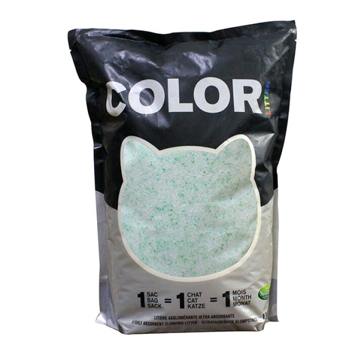 楽天市場 あす楽 Nullodor カラーリター グリーン 1 8kg 猫用 猫砂 シリカゲル 尿検査 固まる 色変わる 消臭 W モコペット