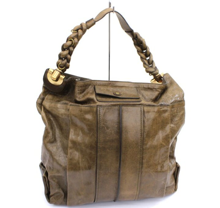 楽天市場】【Chloe】クロエレザー ハンドバッグ ダークブラウン G金具 