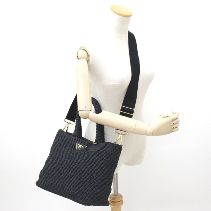 楽天市場】【未使用】【PRADA】プラダ RAFIA TRICOT UN ラフィア 2WAY 