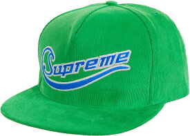 【Supreme】シュプリーム 19ss METALLIC LOGO CORDUROY 5-PANEL GREEN グリーン 緑 キャップ 帽子 男女兼用 ユニセックス【中古】