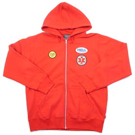 【supreme】シュプリーム HYSTERIC GLAMOUR Patches Zip Up Sweatshirt Red 赤 ヒステリックグラマー ジップパーカー 2017AW FW17SW47 未使用品【中古】