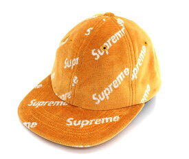 【supreme】シュプリーム 17AW Velour Diagonal Logo 6-Panel キャップ 黄 イエロー 正規品 未使用品【中古】