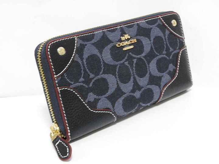 楽天市場】【COACH】コーチ 【F53769】デニムレザー アコーディオン 