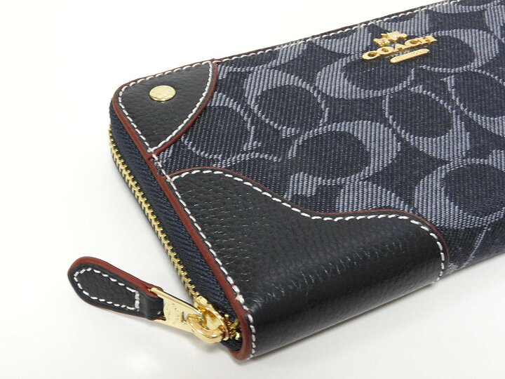 楽天市場】【COACH】コーチ 【F53769】デニムレザー アコーディオン 