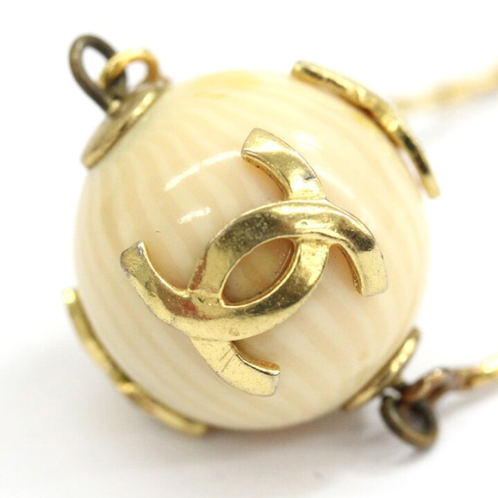 楽天市場】【CHANEL】シャネル ボール型 ボール ネックレス G金具 ココ  