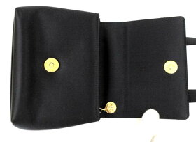 【CHANEL】シャネルサテンミニショルダーブラックビーズバッグ【中古】