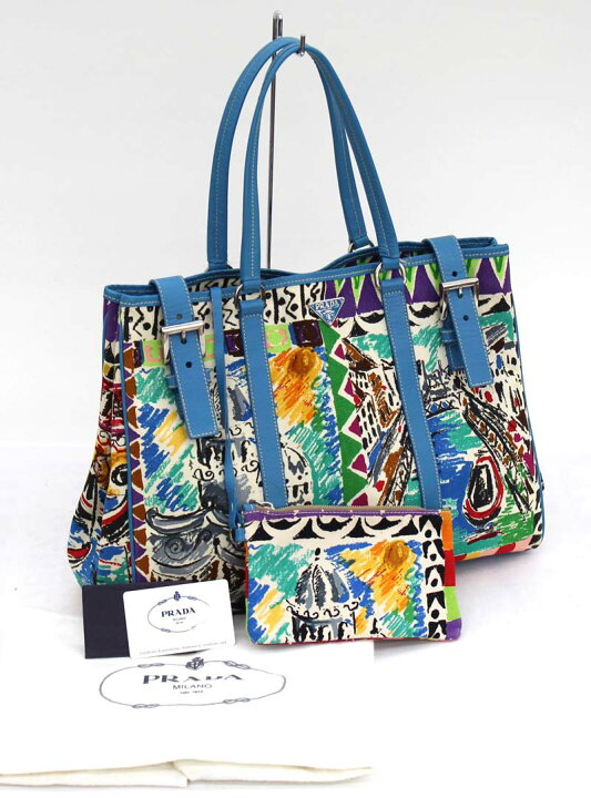 楽天市場】【PRADA】プラダ ベネチア プリント トートバッグBR2514  