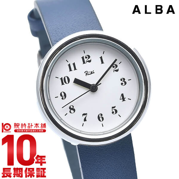 セイコー アルバ リキ レディース 腕時計 革ベルト AKQK448 SEIKO ALBA Riki ホワイト×ブルー 時計 | 腕時計本舗