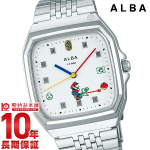 【1日は店内最大ポイント43倍!】 セイコー アルバ マリオコラボ スーパーファミコン腕時計 メンズ SEIKO ALBA 時計 ACCK425 ホワイト シルバー ステンレス メタル アナログ【あす楽】