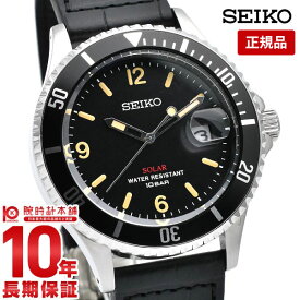 【購入後1年以内なら18,960円で下取り交換可】セイコー 腕時計 メンズ ソーラー 限定 革ベルト SEIKO SZEV013 黒