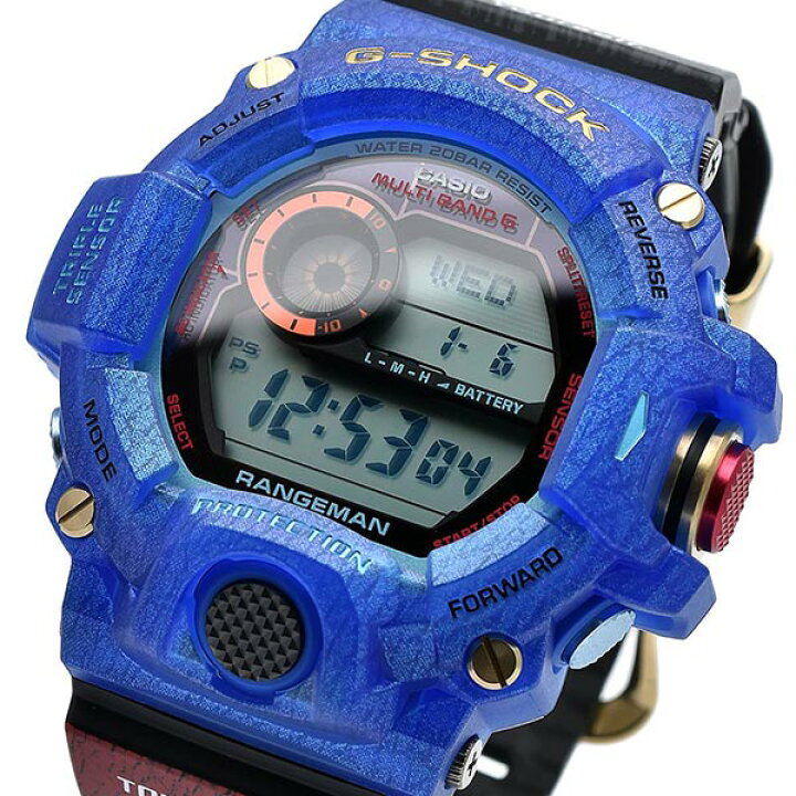 楽天市場 18日は店内最大ポイント39倍 ｇショック G Shock レンジマン 電波 ソーラー 限定モデル おすすめ ジーショック 時刻合わせ デジタル 自動 カシオ G Shock Love The Sea And The Earth Gw 9406kj 2jr 腕時計 メンズ 青 あす楽 腕時計本舗