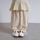 【10mois 公式】flower刺繍パンツ クリーム 80cm・90cm・100cm・110cm / Hoppetta[日本製 ベビー お洋服 フリル 女の…